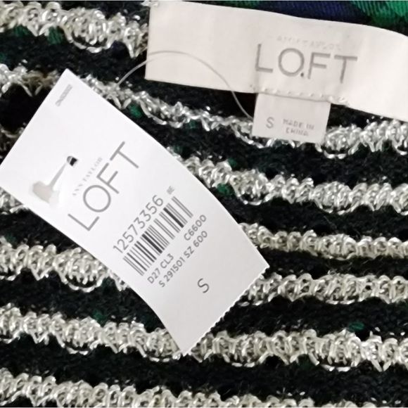 Loft‎ striped zippered tunic length sweater cardigan size small new!!! - Picture 3 of 6